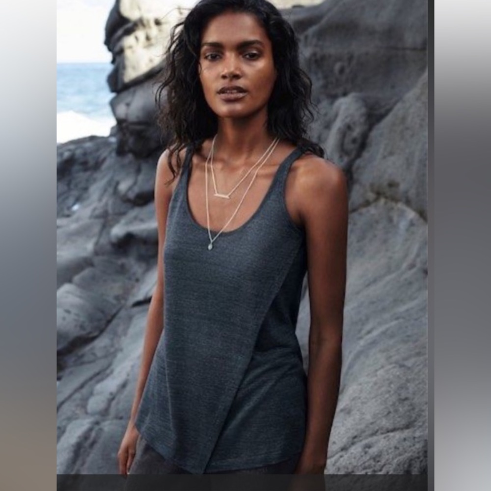 NWT Poetry Layered Linen Jersey Vest, in Ink Navy, U.S. Size 6